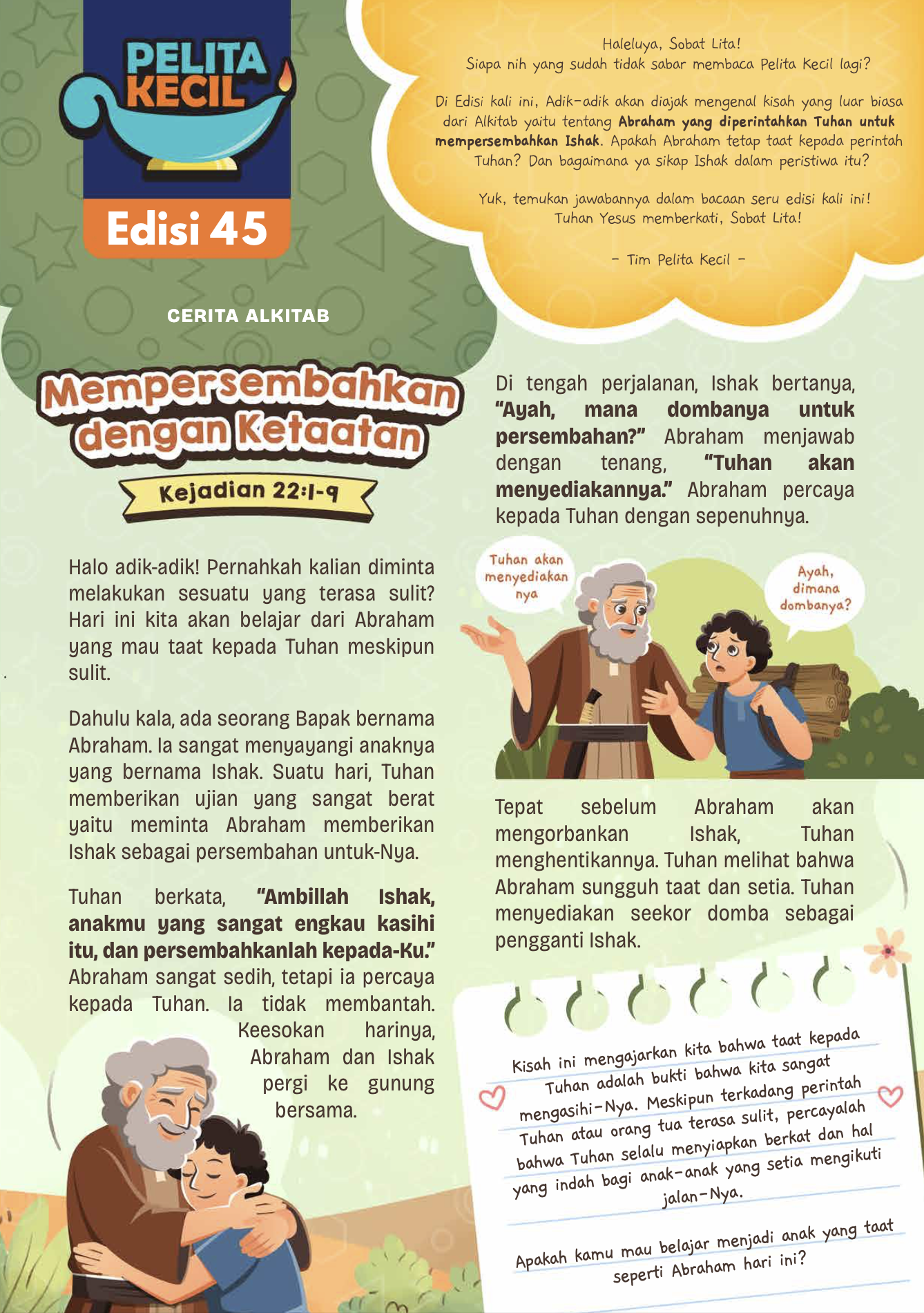 Pelita Kecil Edisi 45 – Mempersembahkan dengan Ketaatan
