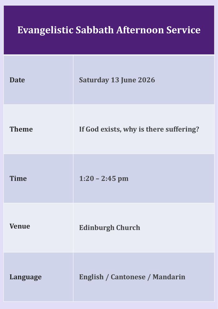 Sabbath Evangelistic Service June 2026 Details