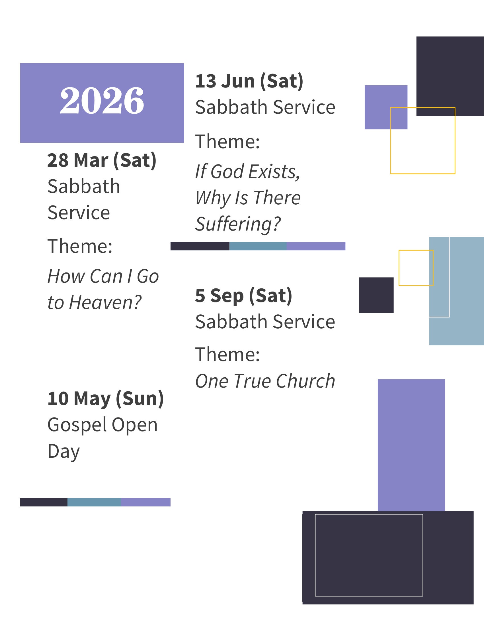 Upcoming Events 2026