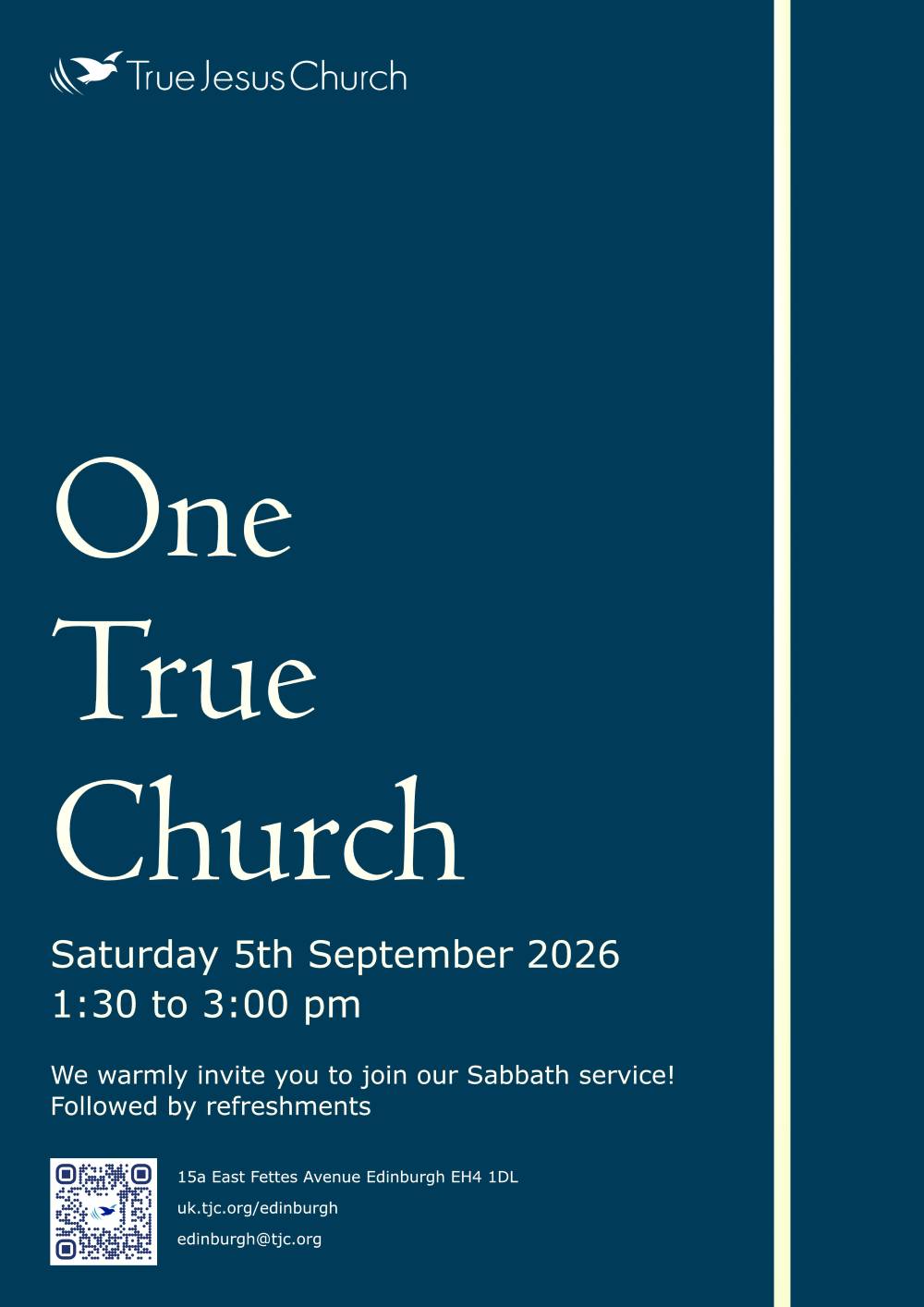 Sabbath Evangelistic Service Sept 2026